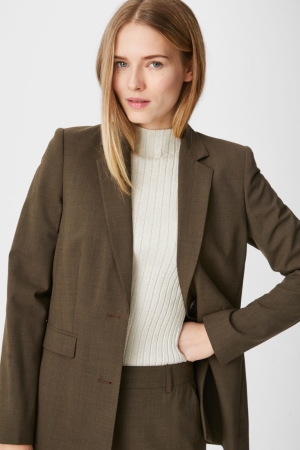 Blazers C&A Business Blazer Feminino Verdes Escuro | 05784OZRM