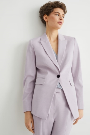 Blazers C&A Business Blazer- Regular Fit 4 Way Stretch Feminino Luz Roxo | 65074JQFT