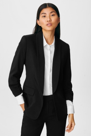 Blazers C&A Business Fitted Recycled Feminino Pretas | 14738XWVU