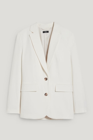 Blazers C&A Oversized With Recycled Polyester Feminino Branco | 18759SBIN