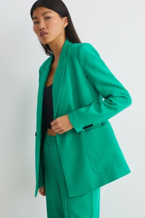 Blazers C&A Regular Fit Recycled Feminino Verdes | 34802FGWN