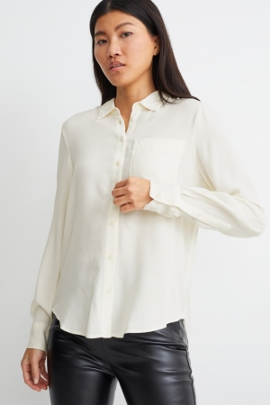 Blusas C&A Lenzing™ Ecovero™ Feminino Branco | 74932SWAI