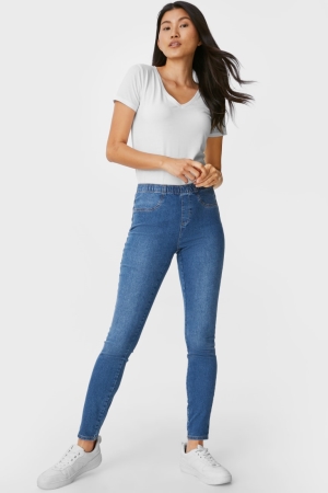 Calça Jeans C&A Multipack Of 3 Jegging Medio Cintura Feminino Azuis | 78265FWLK