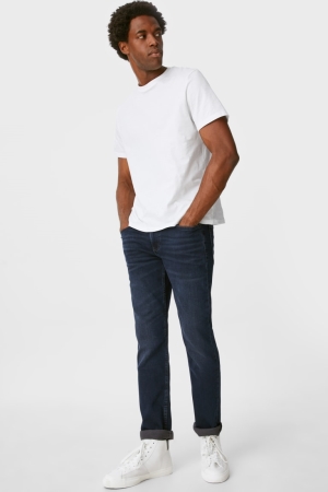 Calça Jeans C&A Slim Flex Jog Denim Masculino Azuis Azuis Escuro | 87395YVLG