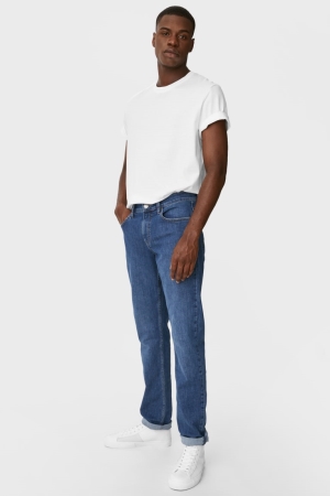 Calça Jeans C&A Slim Lycra® Recycled Masculino Azuis | 87249HGYP