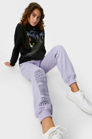 Calças C&A Clockhouse Joggers Feminino Luz Roxo | 07981BQZI