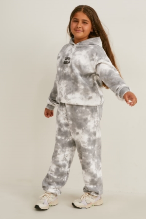 Calças C&A Extended Sizes Set And Joggers 2 Piece Menina Branco Cinzentas | 07432ITBP