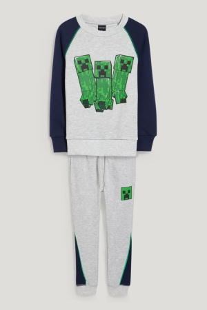 Calças C&A Minecraft Set And Joggers 2 Piece Menino Luz Cinzentas | 30168MUFS