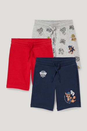 Calças C&A Multipack Of 3 Paw Patrol Sweat Bermuda Menino Luz Cinzentas | 04379GWIU