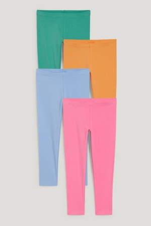 Calças C&A Multipack Of 4 Leggings Menina Rosa | 49356WETV