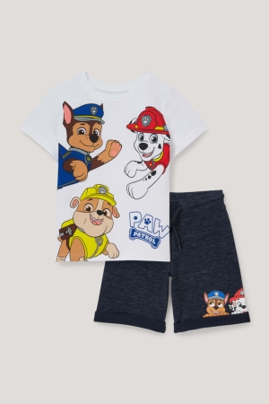 Calças C&A Paw Patrol Set Sleeve And Sweat 2 Piece Menino Branco | 28317HJYL