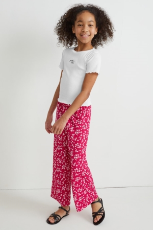 Calças C&A Set Sleeve And Cloth 2 Piece Menina Rosa Escuro | 32576MTFU