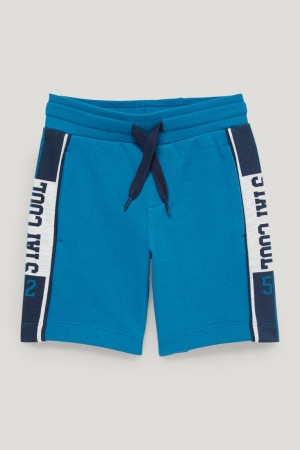 Calças C&A Sweat Bermuda Menino Azuis | 29681YXLT