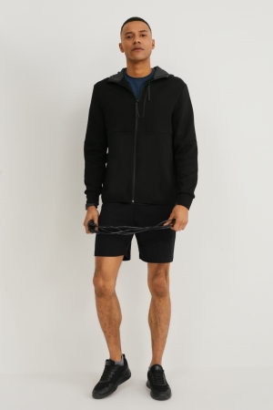 Calções C&A Sweat Masculino Pretas | 41326SYWZ