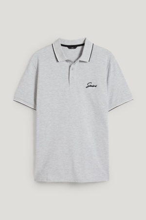 Camisas C&A Polo Masculino Luz Cinzentas | 52093RVOB