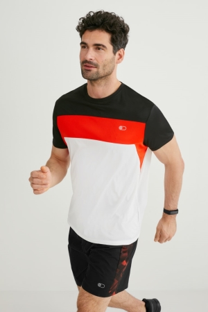 Camiseta C&A Active Masculino Vermelhas | 19570RZBU