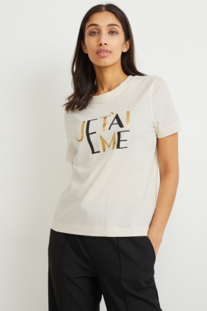 Camiseta C&A Feminino Branco | 98570BAGZ