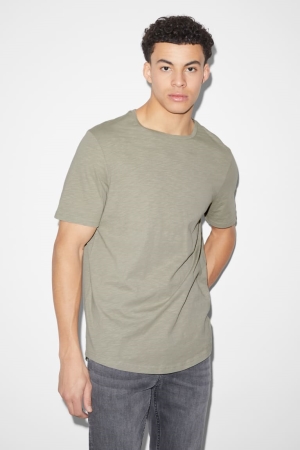 Camiseta C&A Masculino Caqui | 90362MCHJ