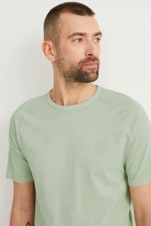 Camiseta C&A Masculino Luz Verdes | 58093RLMI