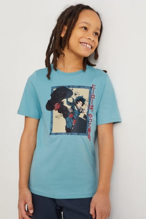 Camiseta C&A My Hero Academia Sleeve Menino Turquesa | 96084ZNWB