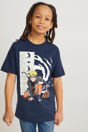 Camiseta C&A Naruto Sleeve Menino Azuis Escuro | 20394YTUR