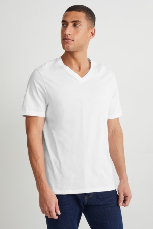 Camiseta C&A Organic Algodão Masculino Branco | 13674TKQL