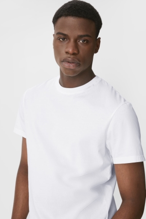 Camiseta C&A Organic Algodão Masculino Branco | 36582YTJC