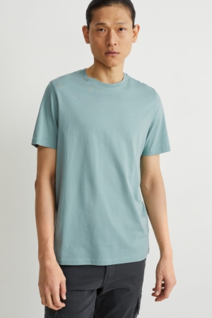 Camiseta C&A Pima Algodão Masculino Menta Verdes | 54730SWTL