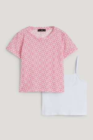 Camiseta C&A Set Of Menina Rosa | 86105FGLW