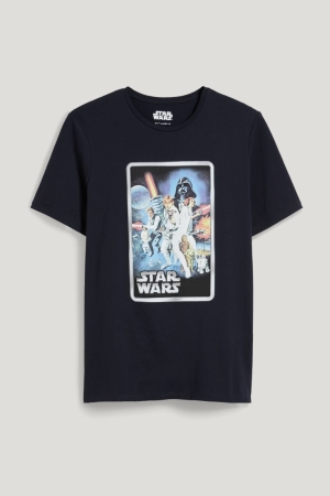 Camiseta C&A Star Wars Masculino Azuis Escuro | 39520PDTV