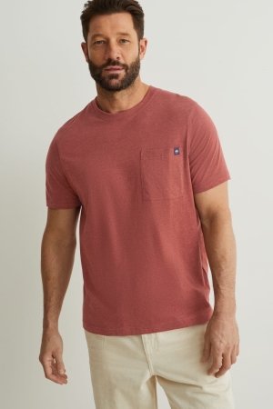 Camiseta C&A With Recycled Polyester Masculino Marrom Escuro | 96185MEIW