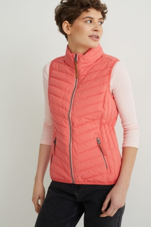 Casaco C&A Acolchoado Gilet Feminino Rosa | 08217RNAY