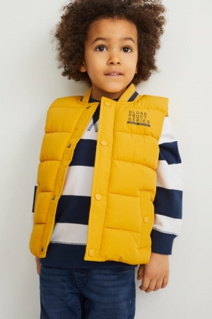 Casaco C&A Acolchoado Gilet Recycled Menina Amarelas | 56813WQOZ