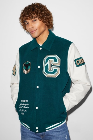 Casaco C&A Clockhouse Bomber Masculino Verdes Escuro | 19742RPYN