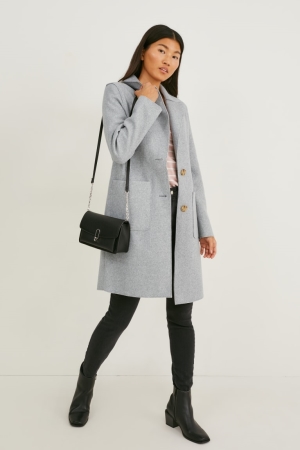 Casaco C&A Coat Feminino Luz Cinzentas | 32576QZMA