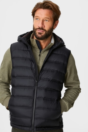 Casaco C&A Down Gilet With Hood Rds-certified Masculino Pretas | 90231PBVK