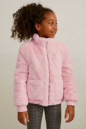 Casaco C&A Faux Fur Menina Rosa | 54029TNIZ