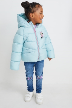 Casaco C&A Minnie Mouse Acolchoado With Hood Recycled Menina Luz Azuis | 93520PIZG