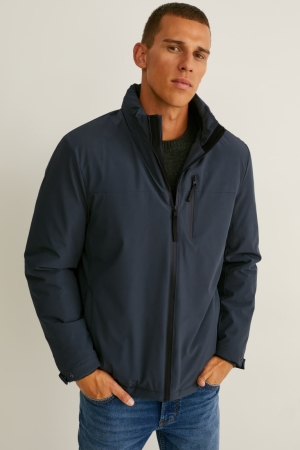 Casaco C&A Outdoor With Hood Masculino Azuis Escuro | 62907JSTZ