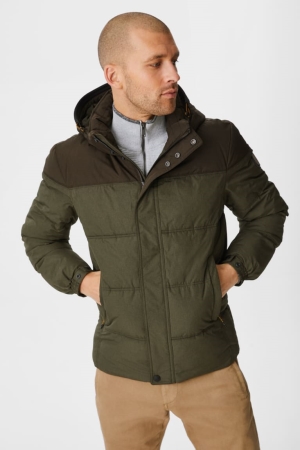 Casaco C&A Outdoor With Hood Recycled Masculino Verdes Escuro | 58243MYXA