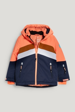 Casaco C&A Ski With Hood Recycled Menina Branco Laranja | 69840WMIQ