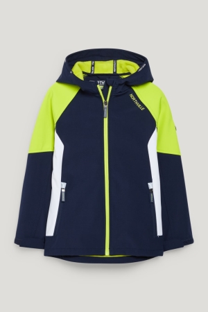 Casaco C&A Softshell With Hood Menina Azuis Escuro | 10632NVCX