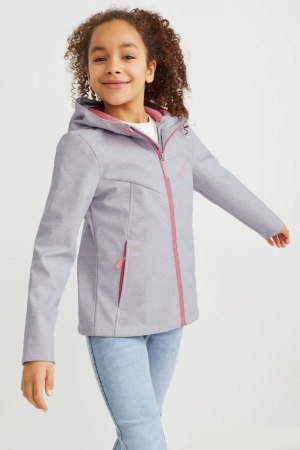 Casaco C&A Softshell With Hood Menina Luz Cinzentas | 96312IFJU