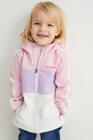 Casaco C&A Softshell With Hood Menina Rosa | 59810YJBZ