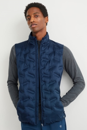 Casaco C&A Technical Acolchoado Gilet Recycled Masculino Azuis Escuro | 63972AEHD