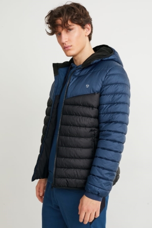 Casaco C&A Technical With Hood Recycled Masculino Azuis Escuro | 60819RJKB