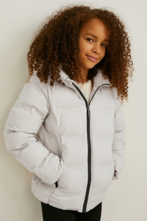 Casaco C&A With Hood Menina Creme | 31458ZLMG