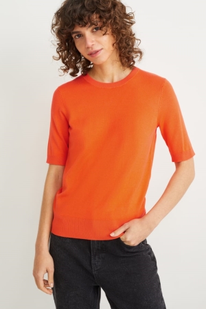 Jumpers C&A Basic Lenzing™ Ecovero™ Feminino Laranja Escuro | 01489NFYS