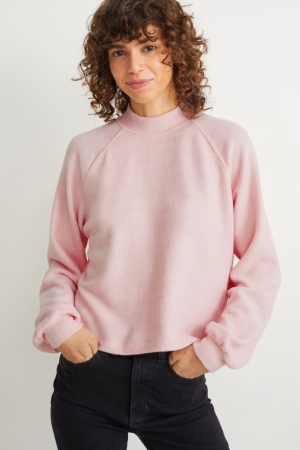 Jumpers C&A Fleece Lenzing™ Ecovero™ Feminino Rosa | 82514ZKON