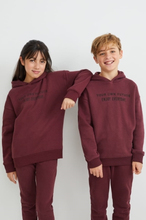 Moletom Com Capuz C&A Genderneutral Menina Bordeaux | 56780BPYR